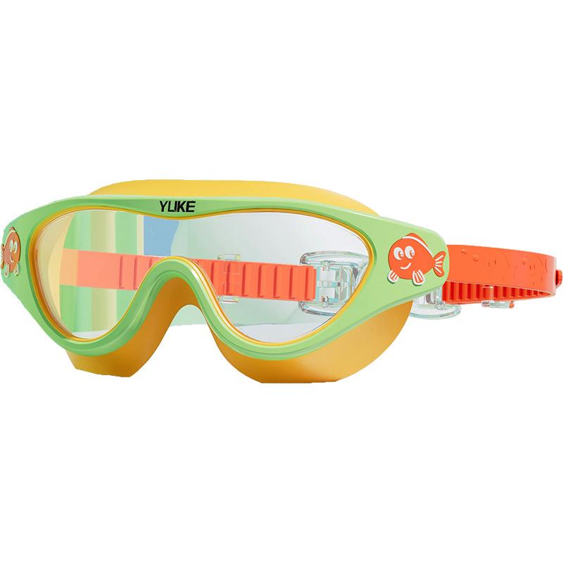 Kid's Swimming Goggles Waterproof and Anti Fog HD Diving Goggles Boys Girls Transparent Large Frame Professional Swim Equipment