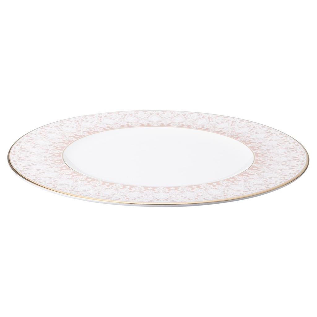 NARUMI Aurora Plate Set, 21cm, Pink with Lace Pattern, Set of 2, Gift Boxed, 52251-23113