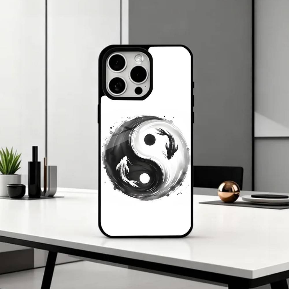 Y-Yin Yang Koi Fish Zen Art   Phone Case For iPhone17,16,15,14,13,12,11 Plus,Pro Max Magnetic For Magsafe Wireless Charging