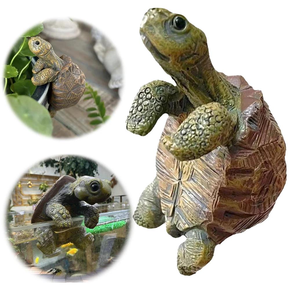 1Pc Creative Simulation of Small Turtles Resin Crafts Gardening Balcony Flower Pot Decoration Home Fish Tank Small Ornaments