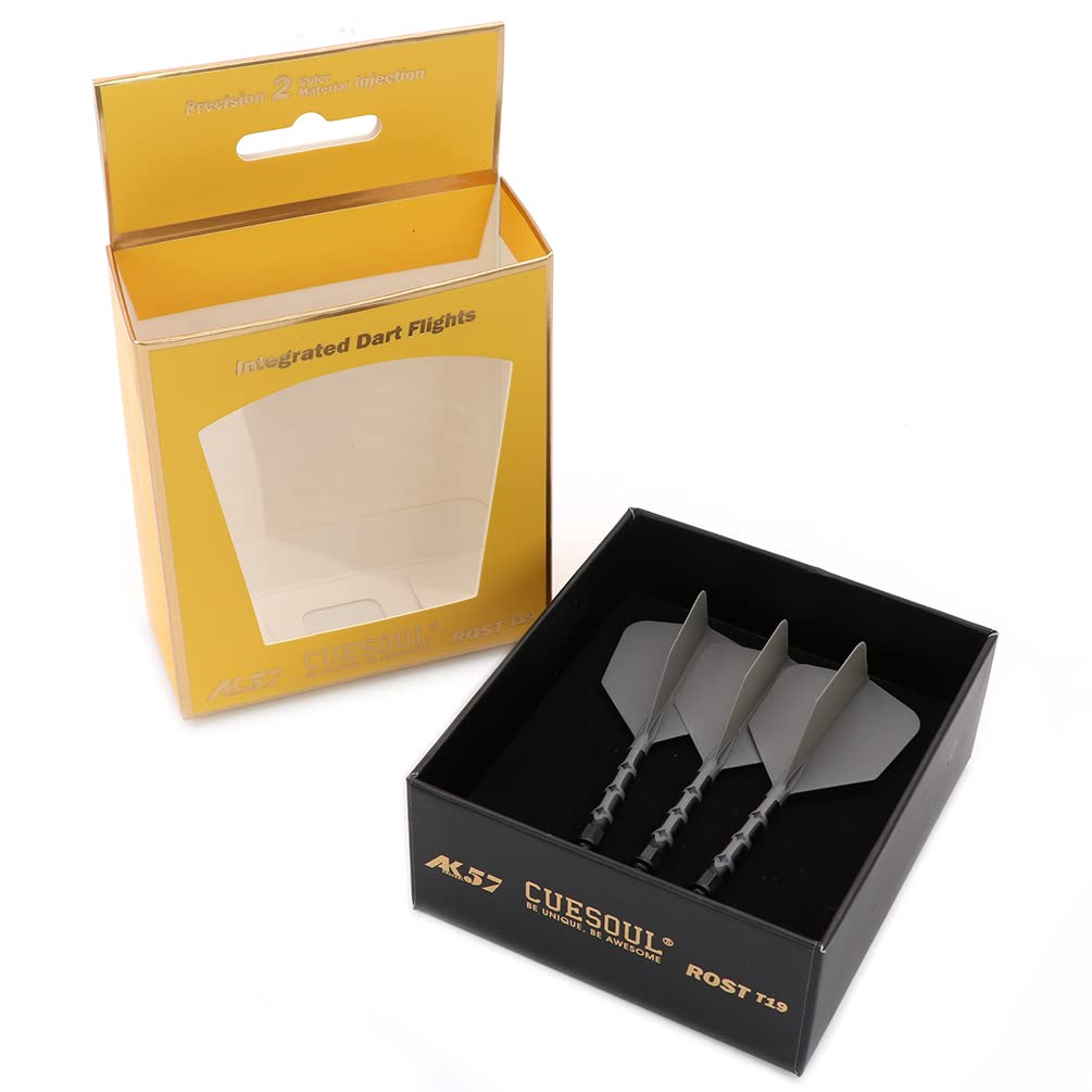 

CUESOUL ROST T19 Shaft Integrated Flight Big Wing Gray Flight Black L Set of 3 Shape, Two-Tone Color, + Shaft, Size, (CS-AK5711-1L)