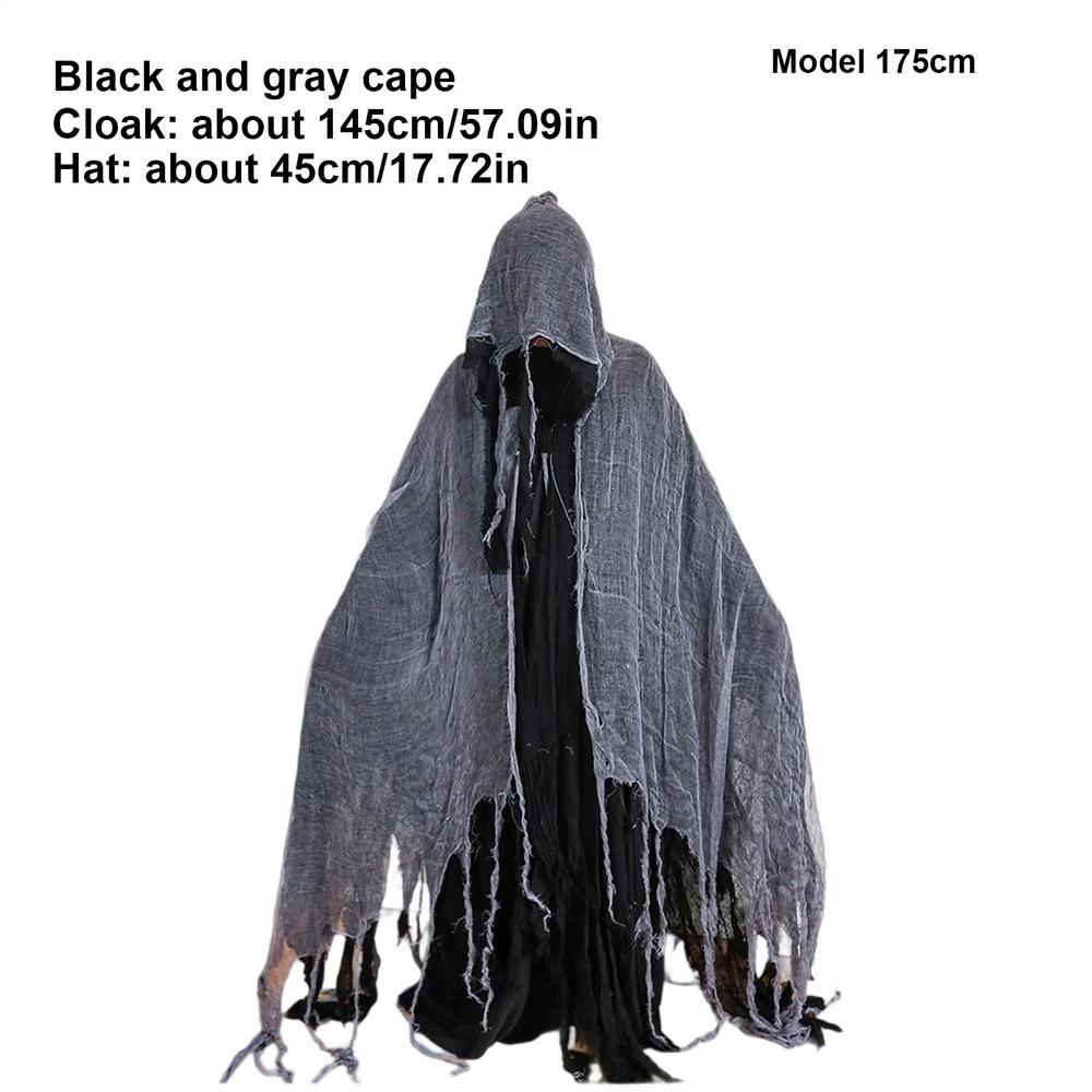 Halloween Hooded Cloak Medieval Renaissance Cape Witch Cloak Cosplay Costume Adult Ghost Cloak For Vampire Gathering