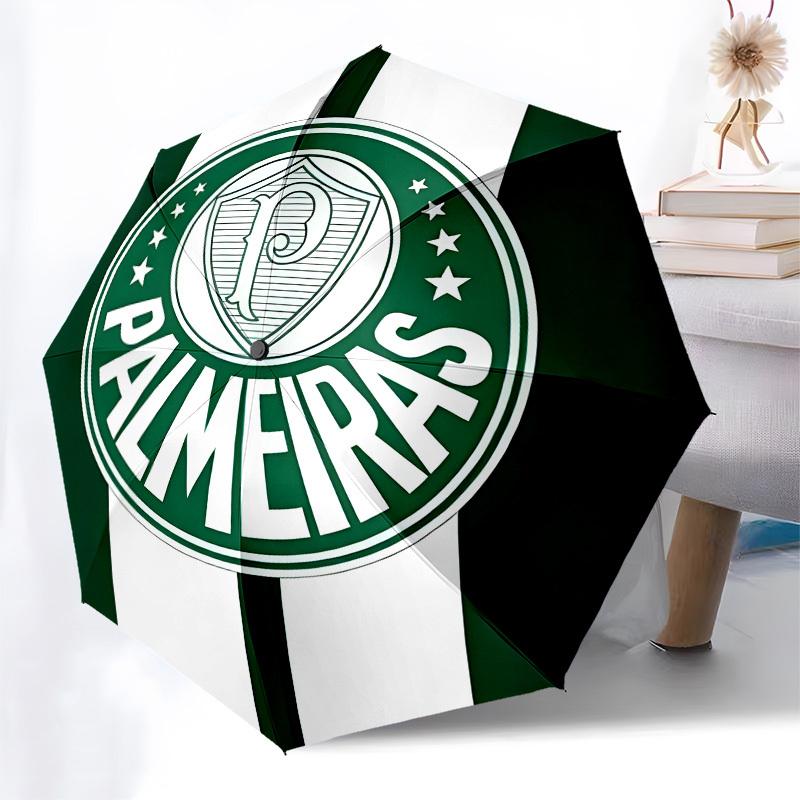 Palmeiras, Badge Automatic Opening and Closing, 8 rib Structure Portable Umbrella, Suitable for Men and Women in All Seasons  Perfect Gift f
