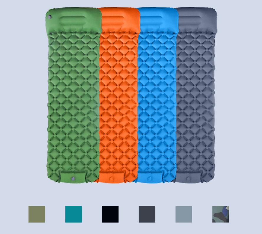Inflating Sleeping Pad Mattress for Camping  / Inflatable Camping Bed with Built-in Foot Pump for Tent