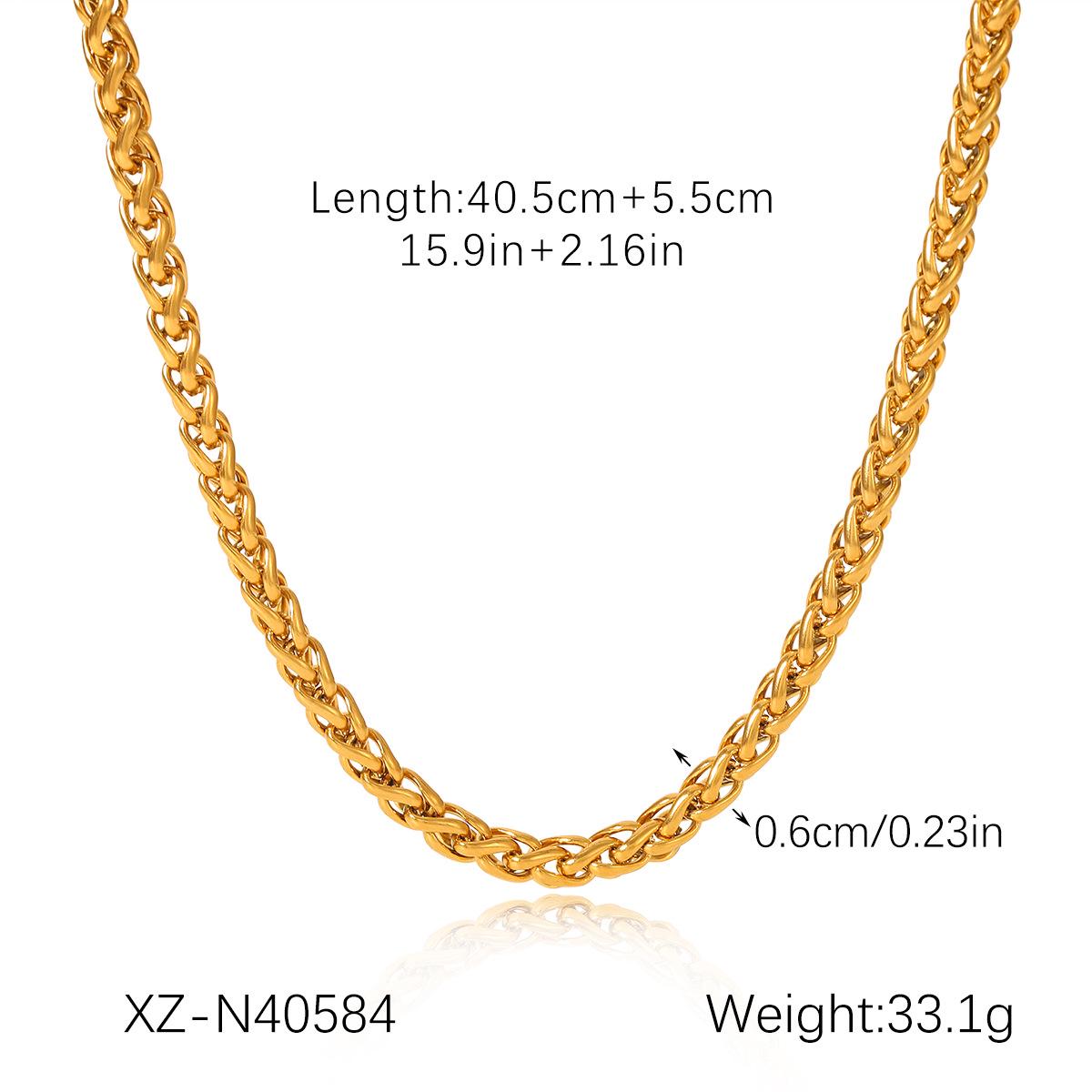 

Золотая цепь-веревка 18 карат: Модное колье из титановой стали в европейском и американском стиле, не выцветающее