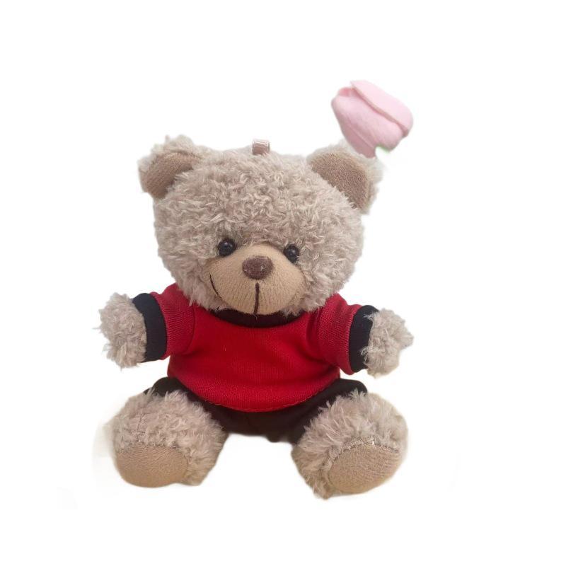 Teddy Bear Plush Keychain: Cute Doll in Clothes, Perfect Creative Gift, Customizable with Logo
