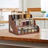Wooden Display Riser Stand 3 Tier Spice Rack Bedroom Practical Tiered Perfume Organizer for Cabinet