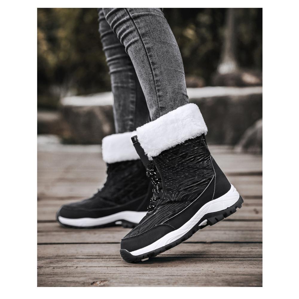 Mid Tube Front Zipper Cold Resistant and Warm Cotton Boots and Shoes