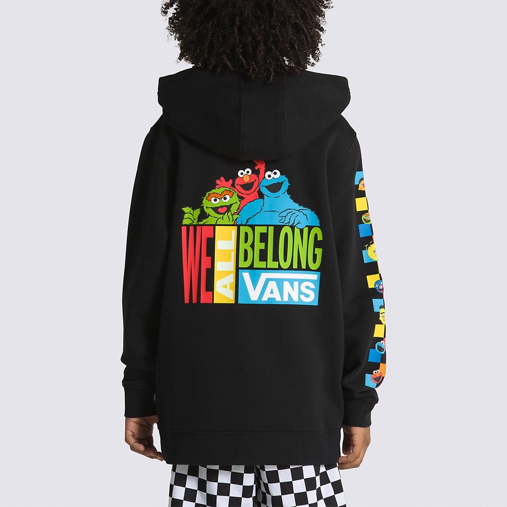 Vans Sesamstraße Muster Bedruckter Hoodie Kinder Hoodies VN00087SBLK