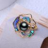 LSOOYH Natural Freshwater Pearl Rings For Women Bohemian Flower Gold Color Party Ring Pearl Jewelry Anniversary Gifts