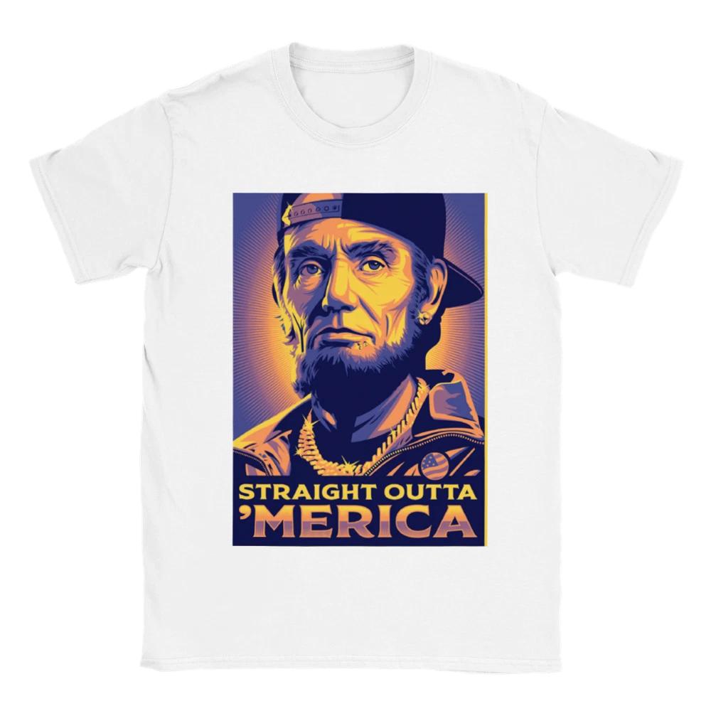Straight Outta  Merica - Abe Lincoln -  Unisex Crewneck T-shirt XXL