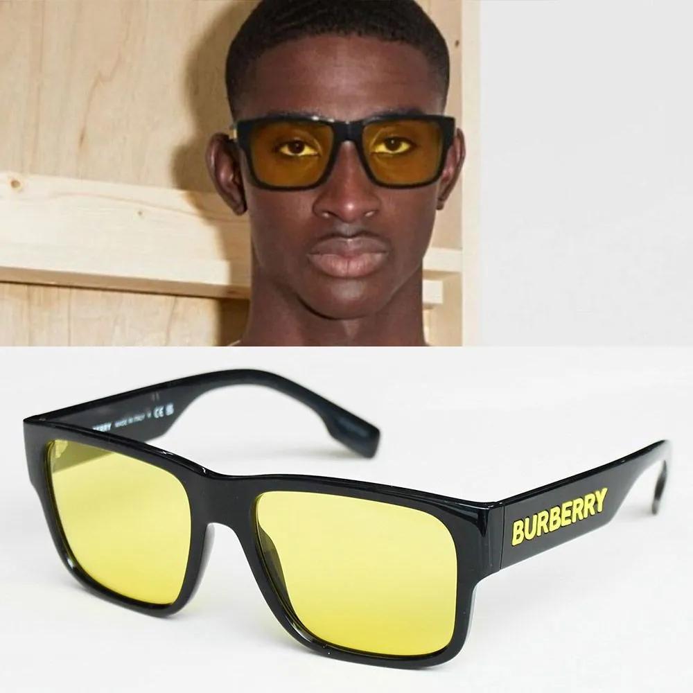 

Burberry Oversized Sunglasses B4358 Yellow Tint 3001/85 Square Horn-rimmed Burberry sunglasses B4358