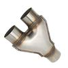 Y Shaped Exhaust Tailpipe Tips Stainless Steel 1 Inlet 2 Outlet Universal Muffler End Tip Adapter Connector 76mm Inner