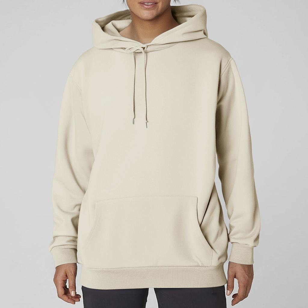 Ladies' Casual And Fashionable Solid Color Long Sleeved Hooded Warm Shirt Loose And Comfortable Hoodie