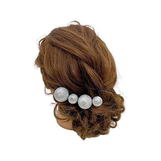 Silver Ball Kanzashi Hair Accessory for Japanese Traditional Attire - Wedding, Graduation, Coming of Age Ceremony, Furisode, Hakama, Kimono,