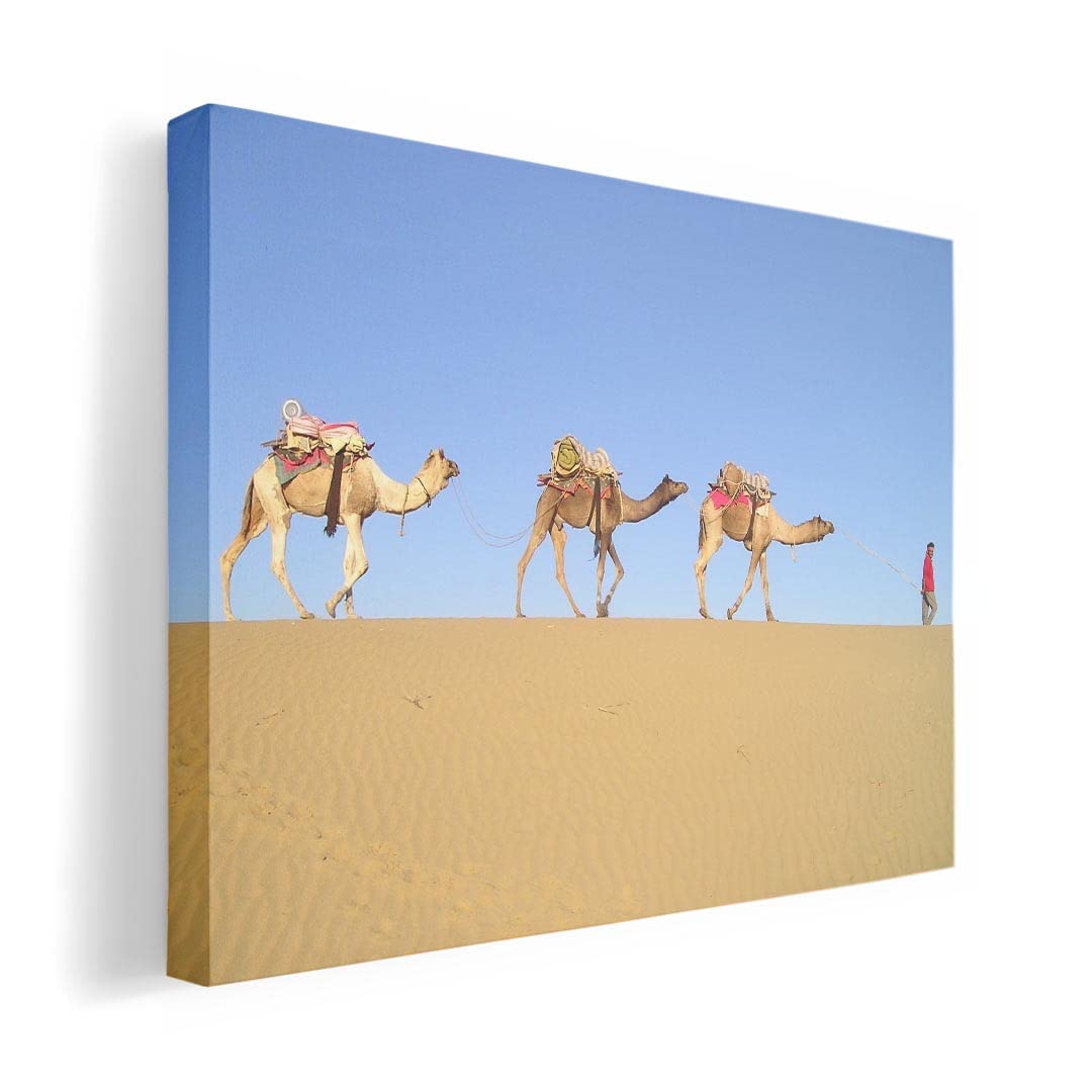 

Art Panel Painting Decoration igsticker 420mm x 297mm A3 Photo Wall Hanging Wooden Frame Interior Stylish 026034 Animal Camel Desert