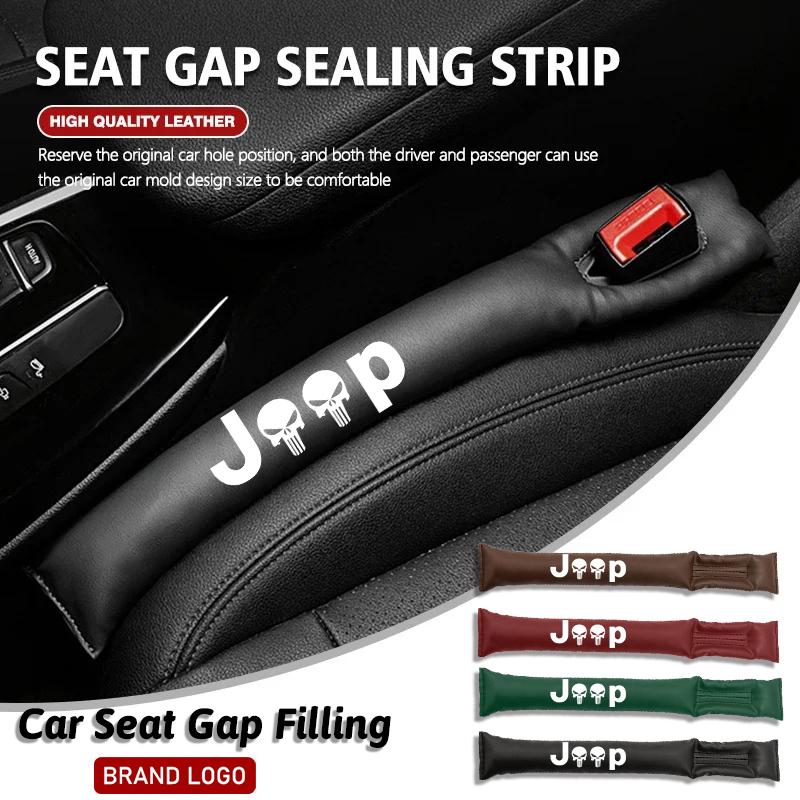 Car Seat Gap Filler PU Leather Soft Side Seam Plug For Jeep Grand Cherokee Wrangler JK Gladiator Compass Renegade Patriot Libert