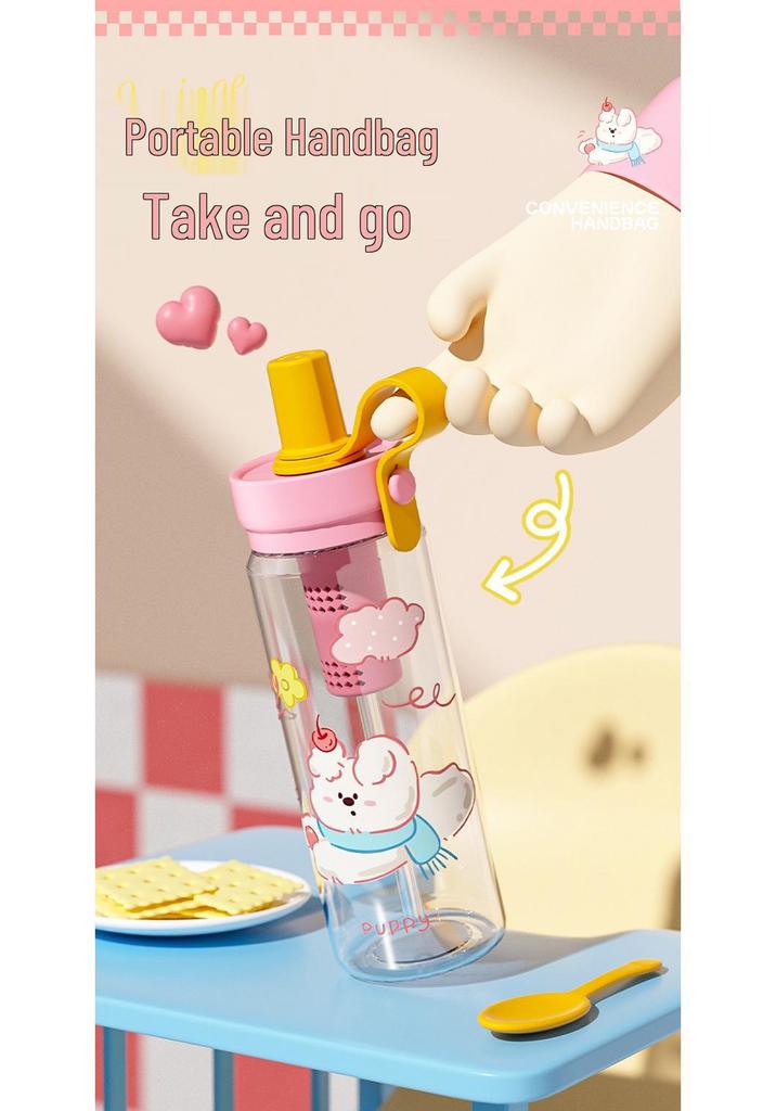 Lovely Macaron Pet Straw Cup: Cute, Creative & High-Value Plastic Gift for Students