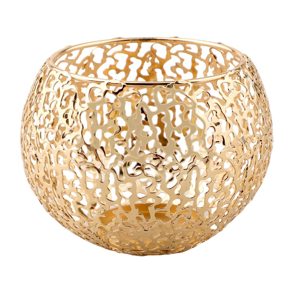Warm Ambiance Decorative Candle Holders Gold Metal Candle Holders