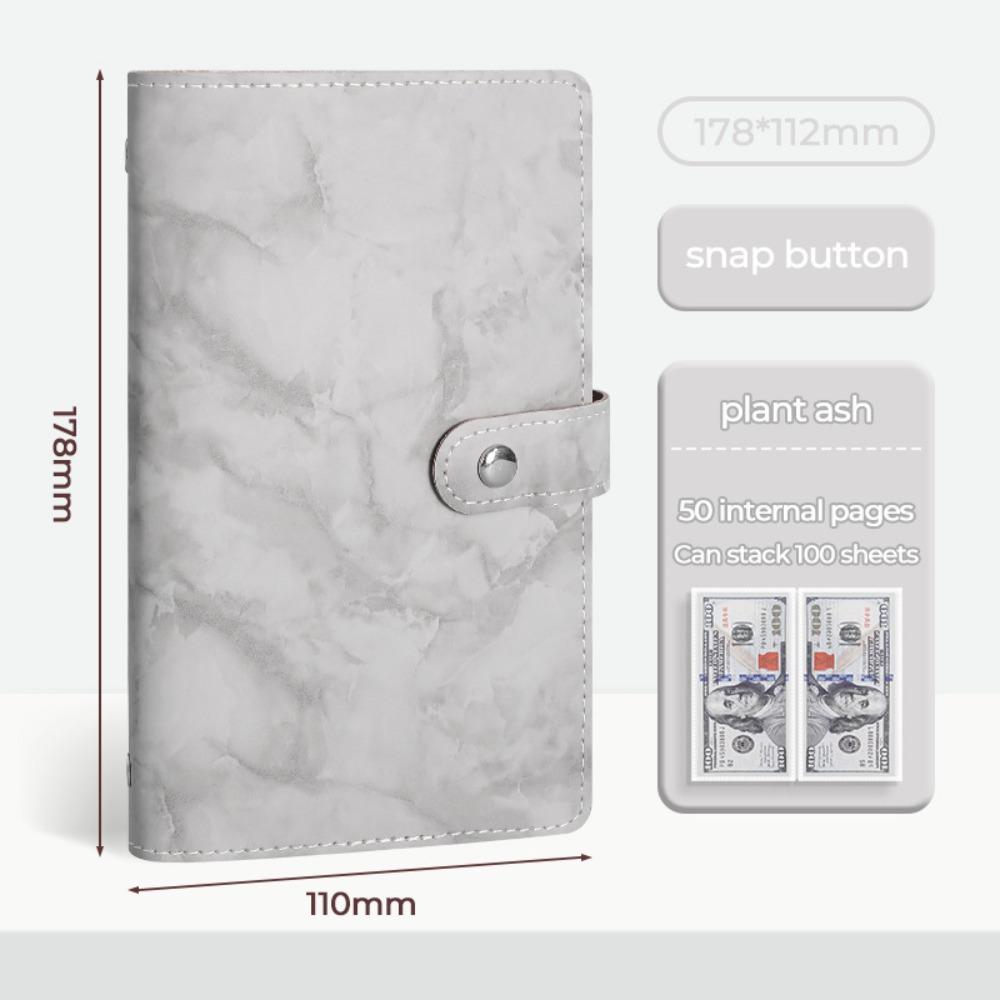 

Marble Patterns Cash Deposit Book Snap Button Design Budget Planner Cash Envelope System серый
