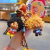 Creative Fluffy Afro Star Keychain Cute Couple Bag Charm Keyring Kawaii Backpack Korean Fashion Trendy Girl Gift