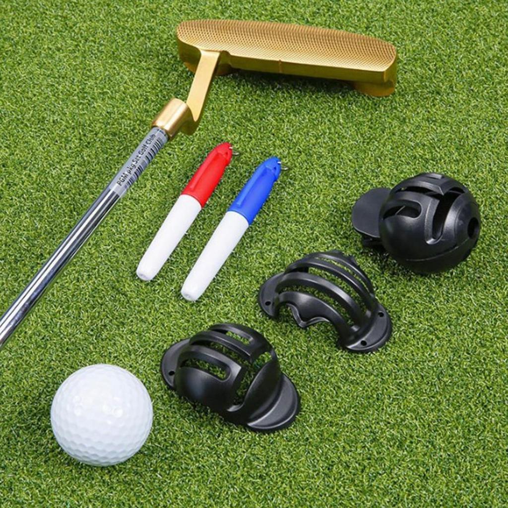 1pc Golf Ball Line Liner Drawing Marking Alignment Putting Tool and 2 Pieces Golf Ball Marker Pen, Golf Scribe Accessories