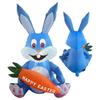 120cm Happy Easter Bunmy Outdoor Inflatable Easter Decoration 2023 Blue Cute Inflatable Rabbit With Led Lights For Garden Yard