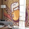 Retro Poster Craft Lager Beer Mug With Foam Chiffon Sheer Curtains for Living Room Bedroom Window Curtain Voiles Tulle Cortinas