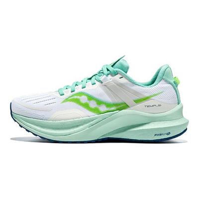 Tempus Amortecimento Confortável em Malha Respirável Rebound Tênis de Corrida Cano Baixo Mulher tênis Branco Verde S10720-115