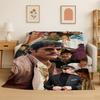 Fashion Pedro Pascal Star Flannel Blanket Soft Warm Throw Blanket for Bedroom Living Room Bed Travel Camping Picnic Gift Kids