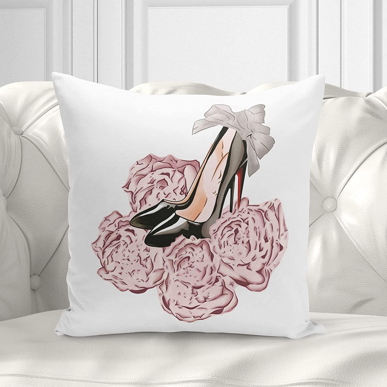 

Модная тематическая наволочка Духи Цветок Квадратная наволочка Французская декоративная Персиковый кожаный бархат Супермягкий Дом Легкая роскошь 45 * 45Cm (without pillow core)