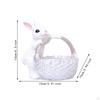 Bunny Figurine Easter Egg Basket Sculpture Decor Craft Flower Pot Rabbit Statue for Flowerbed