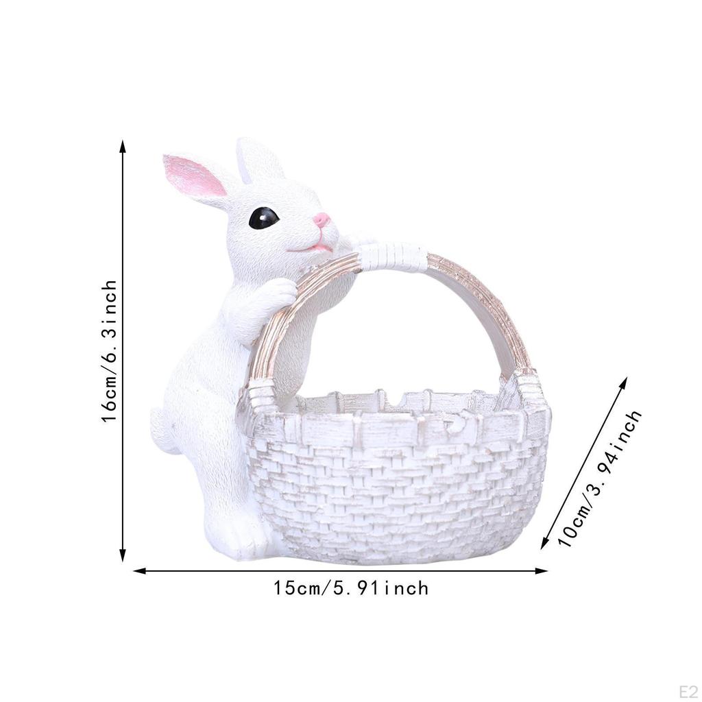 Häschen Figur Oster-Ei Korb Skulptur Deko Handwerk Blumentopf Hasen Statue für Blumenbeet