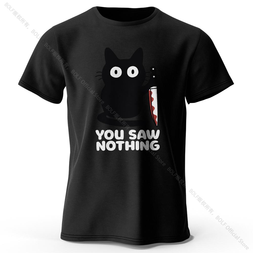 

S5XL Womens Funny Cat Printed Basic Crew Neck 100 Cotton TShirt Breathable Short Sleeve Tee Unisex Fit For Men Women L