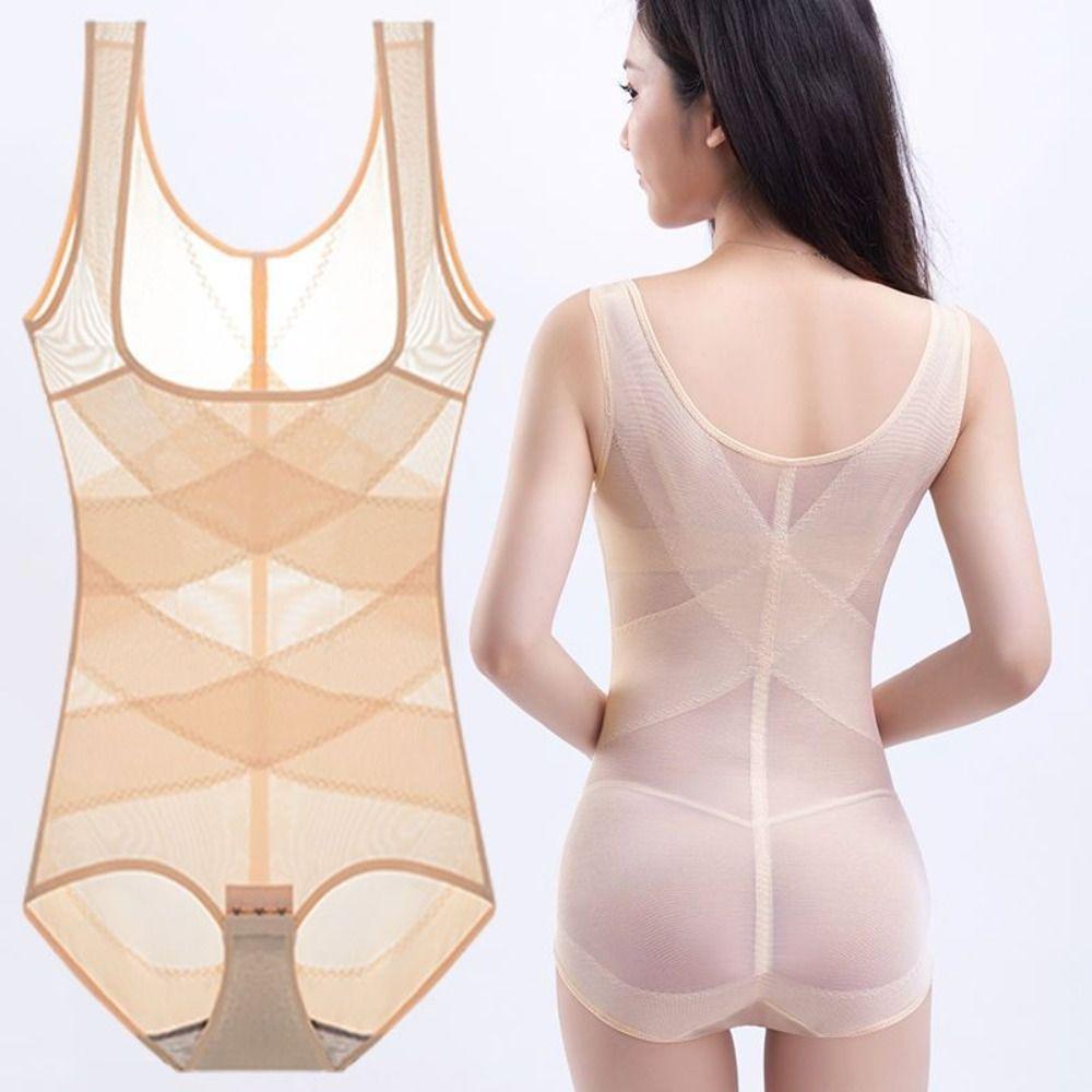 Cross Fit Slimming Bodysuit Shaper Mesh Thin Body Shaping Jumpsuits Women's Corset Jumpsuits Lady