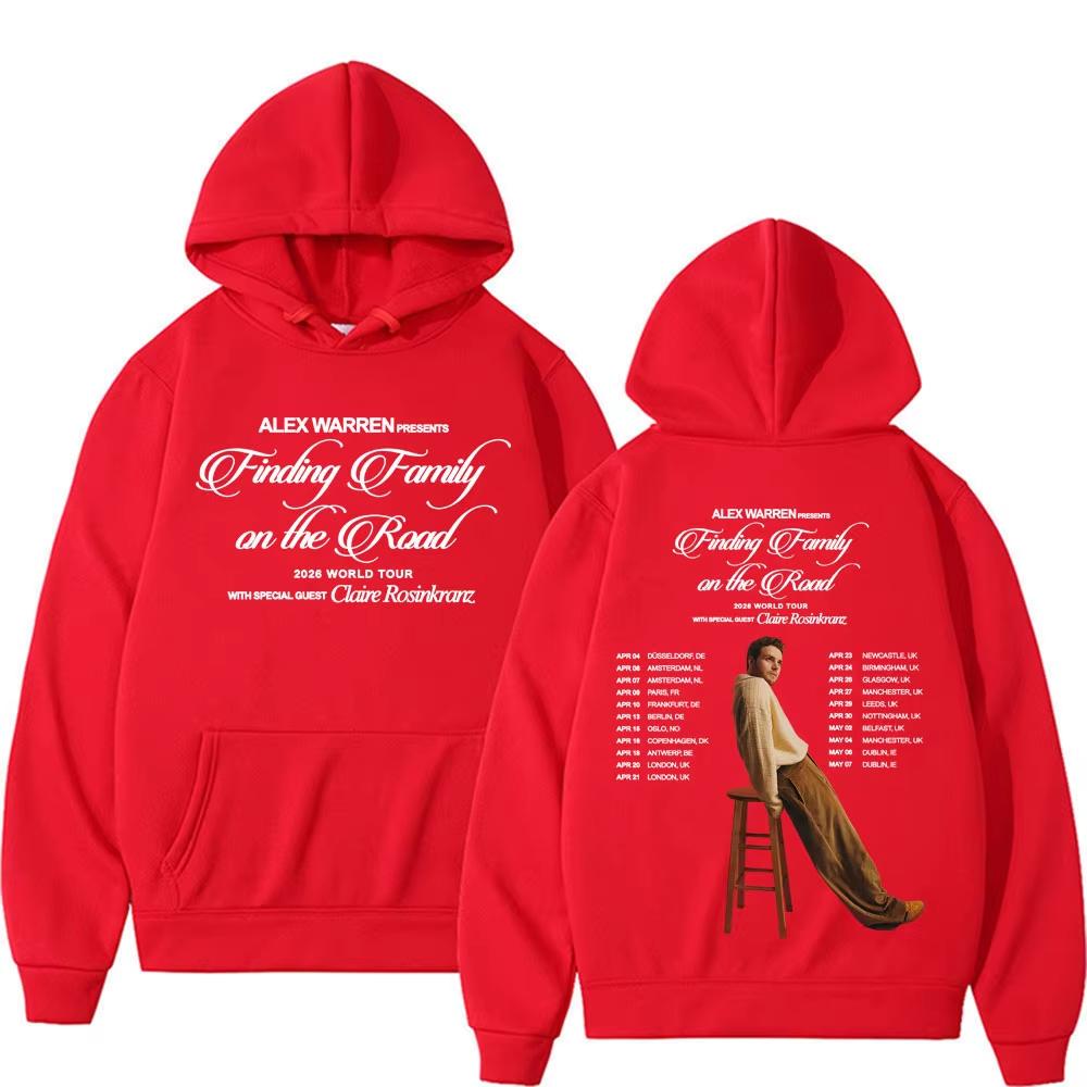 Alex Warren Familie Vinden op De Weg 2026 Wereldtour Hoodie Pullovers Mannen Vrouwen Harajuku Hip Hop Oversized Unisex Harajuku hoge kwaliteit
