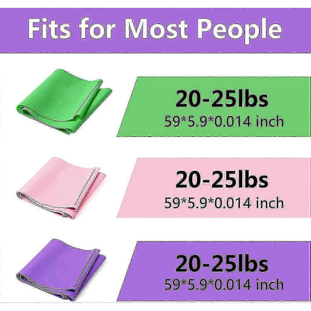 Resistance Bands - 3 Pack Elastic Fitness Bands For Yoga, Resistance Training