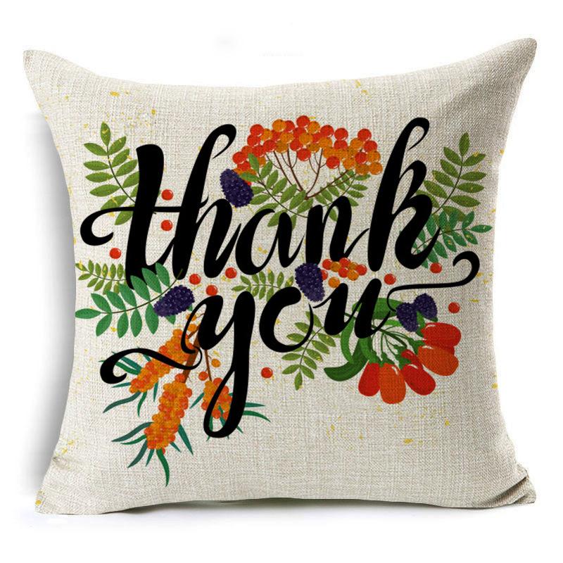 New Thanksgiving Pumpkin Linen Pillow Cover Festive Home Decoration Pillow Cushion Cover