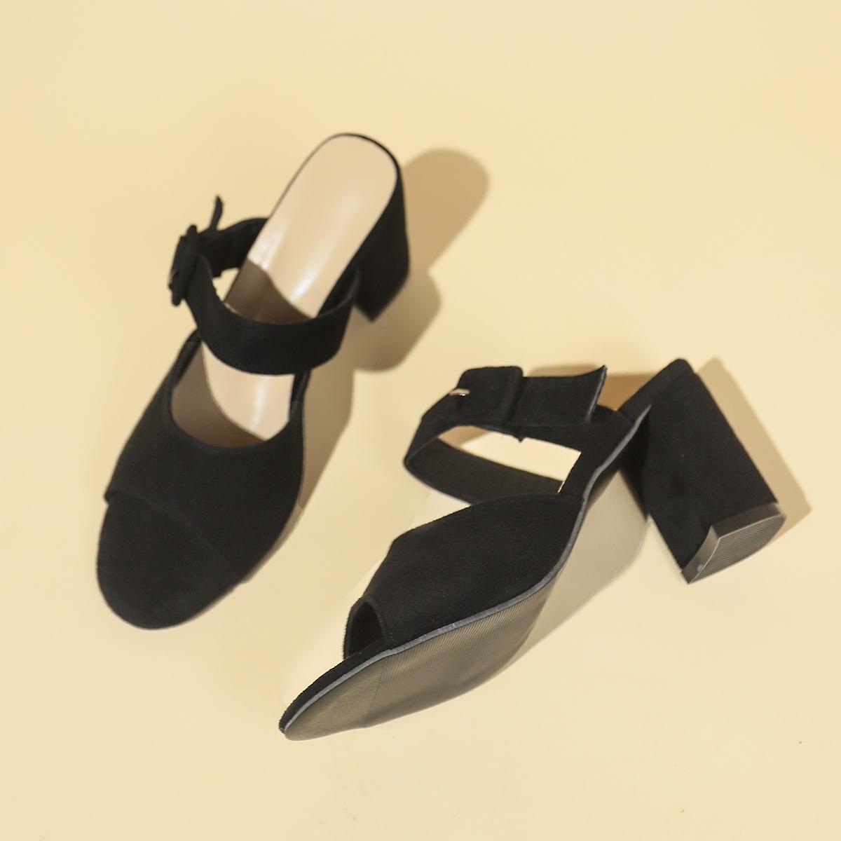 

Summer Women s Fashion Sexy Open Toe Thick Heel Sandals High-heeled Shoes Wedding Party Shoe Lady Girl Slipper 36 чорний