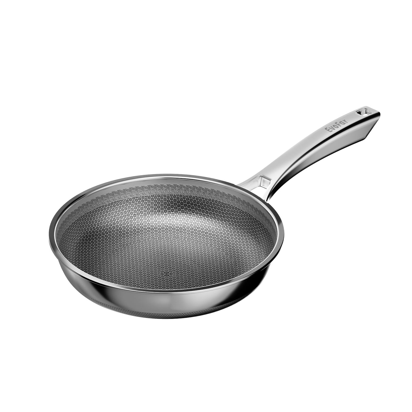 

EvoFar Frying Stainless Steel Induction and Gas Compatible Pan, 24cm, Hybrid, Nonstick, PFOA-Free,
