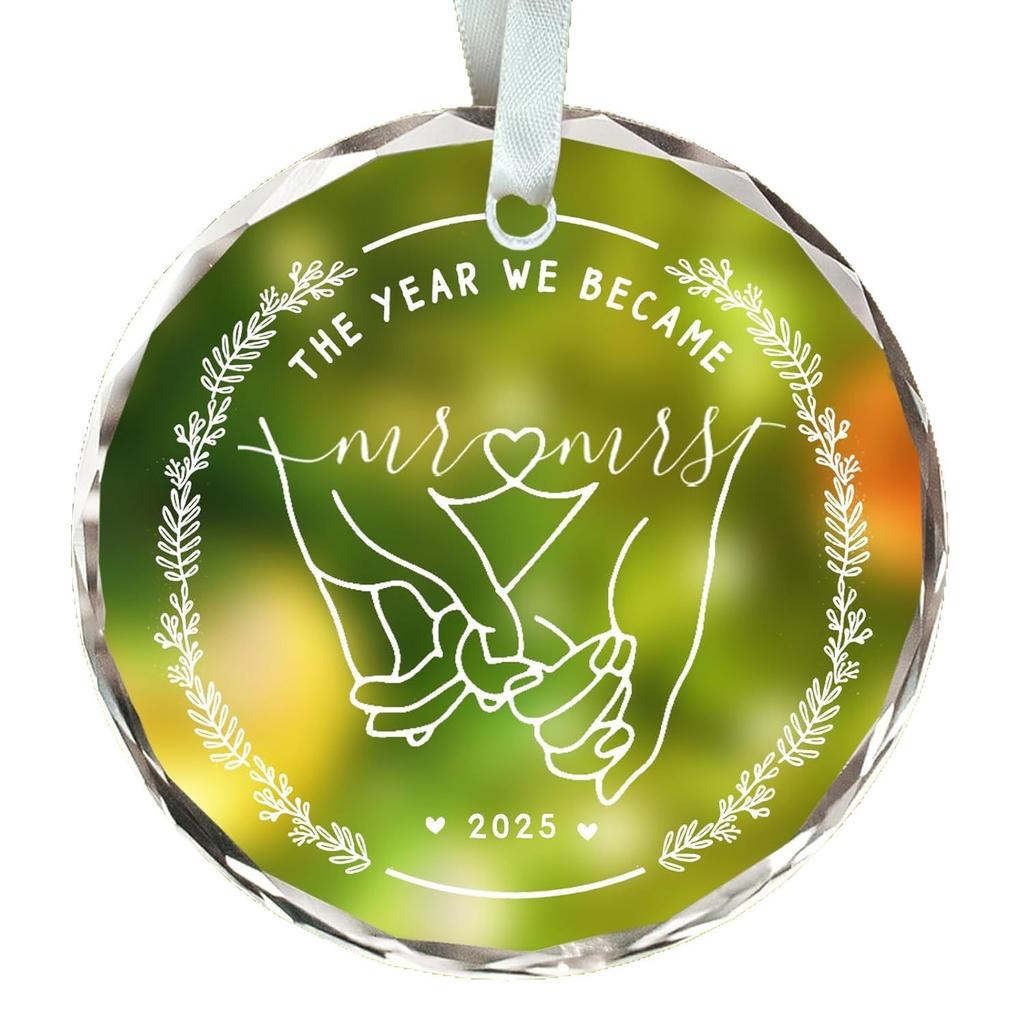2025 Wedding Gifts, Christmas Gifts, Christmas Ornaments, Married Decorations, Christmas Ornaments, Crystal Glass Ornaments