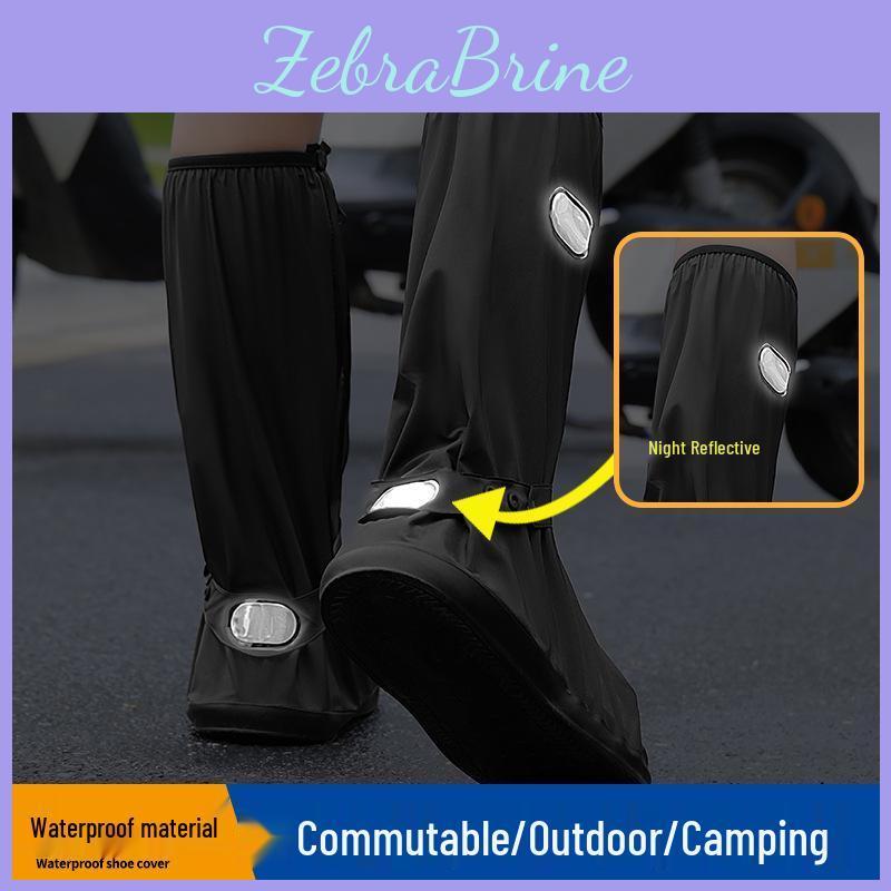 Hightop Zippered Waterproof Covers Shoe Wearresistant Rainproof Antislip Motorcycle Rain Boots