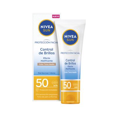 Anti-Shine Mattifying Face Sunscreen SPF50 - Medium 40 Ml - 