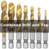 Industrial Grade Superhard Steel M3-M12 Integrated Tap with 1/4" Hex Shank for Drilling And Tapping