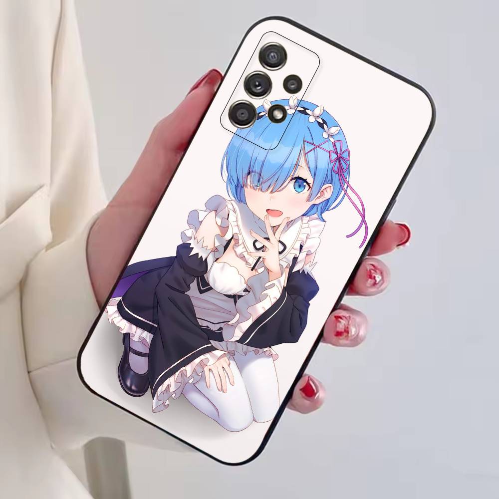 Rem Anime Girl Re Zero Phone Case For Samsung S25,S24,S21,S22,S23,S30,Ultra,S20,Plus,Fe,Lite,Note,10,Black Cover