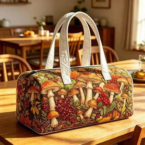 3D-Printed Quilted Cotton Women's Travel Yoga Handbag