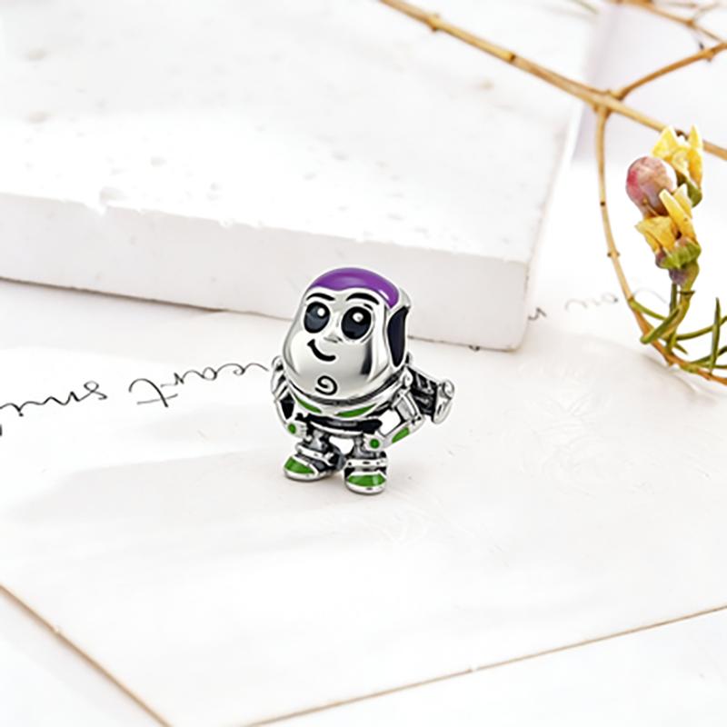Silver 925 Disney Cartoon Charm Fit Original Bracelet Mickey Winnie Stitch Pooh Bead Pendant DIY Jewelry Making Accessories Gift