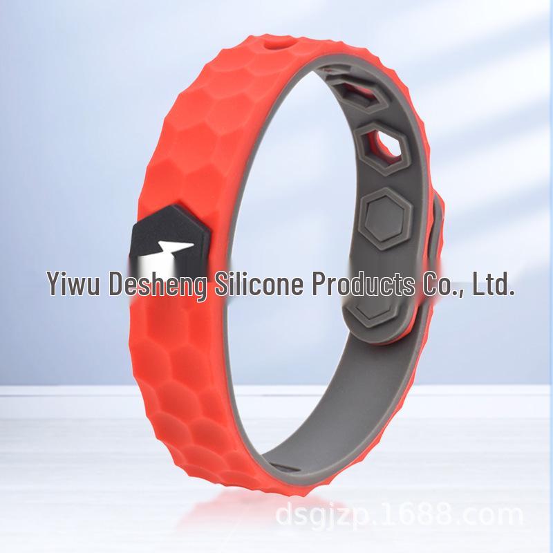Adjustable 3D Silicone Anti-static Bracelet with Negative Ions - Waterproof & Minimalist Design