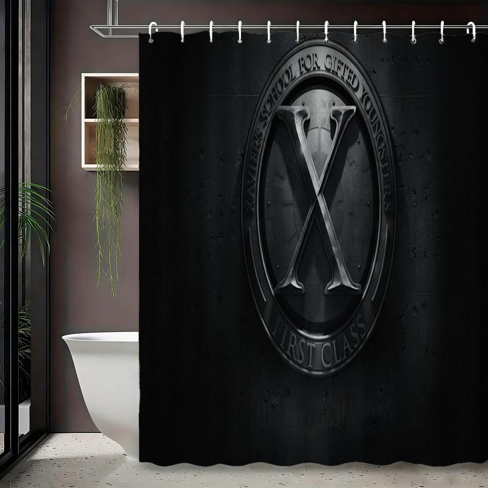 X-Men Xavier'S School Logo Waterproof Shower Curtain For Superhero Decor
