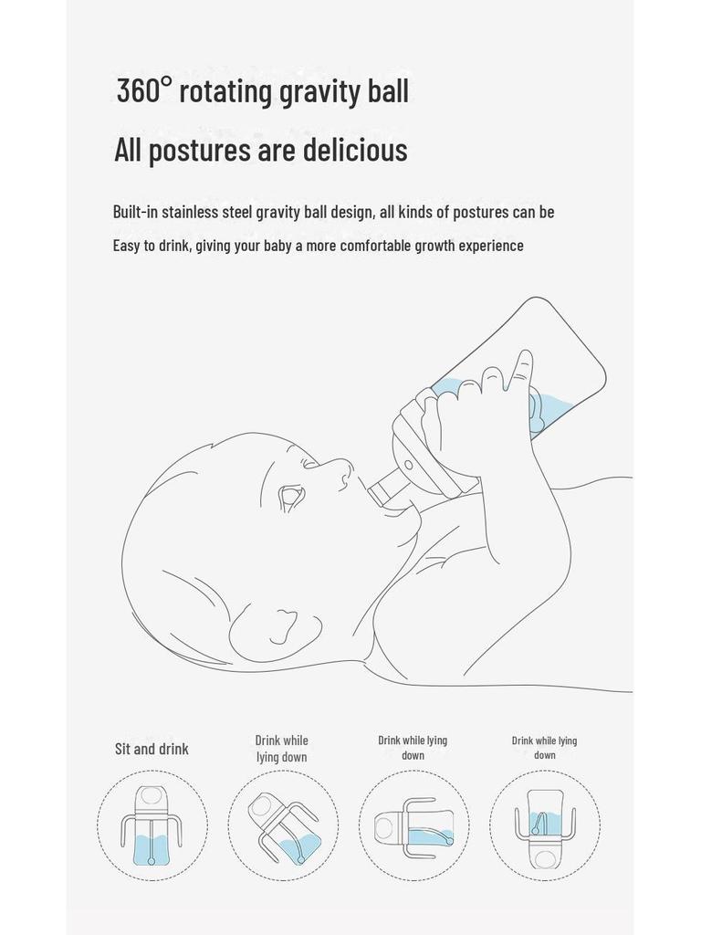 Baby Elephant PPSU Straw Bottle with Handle for 1+ Year Olds - Anti-Colic Design